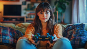 Girl Video Game Controller Image